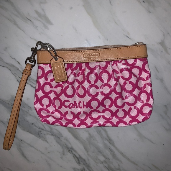 Pink Coach Wristlet - Picture 1 of 3